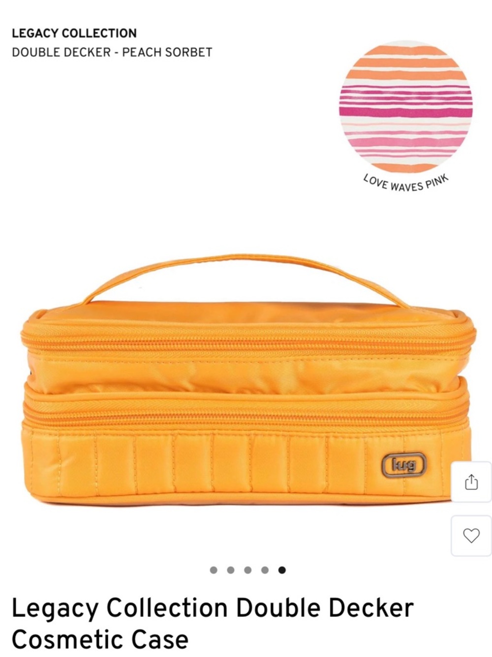 lug Double Decker Cosmetic Case - Peach Orange